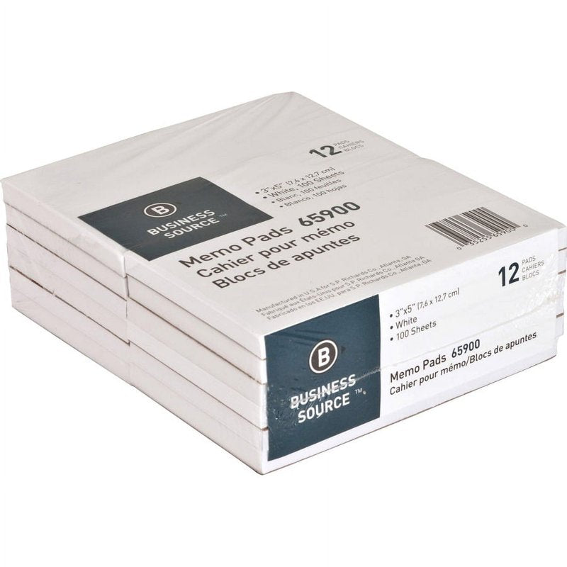 Plain Memo Pads - Unruled Paper with Chipboard Backing, 12 Dozen