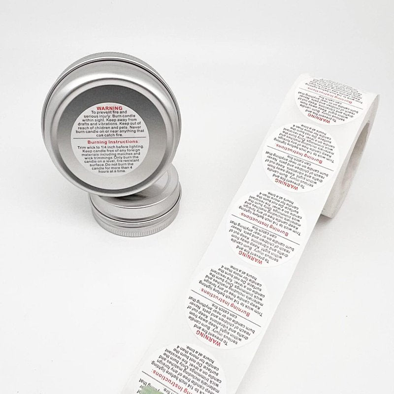 1000pcs Candle Warning Labels - 1.5 Inch Circular Safety Stickers for Candle Containers