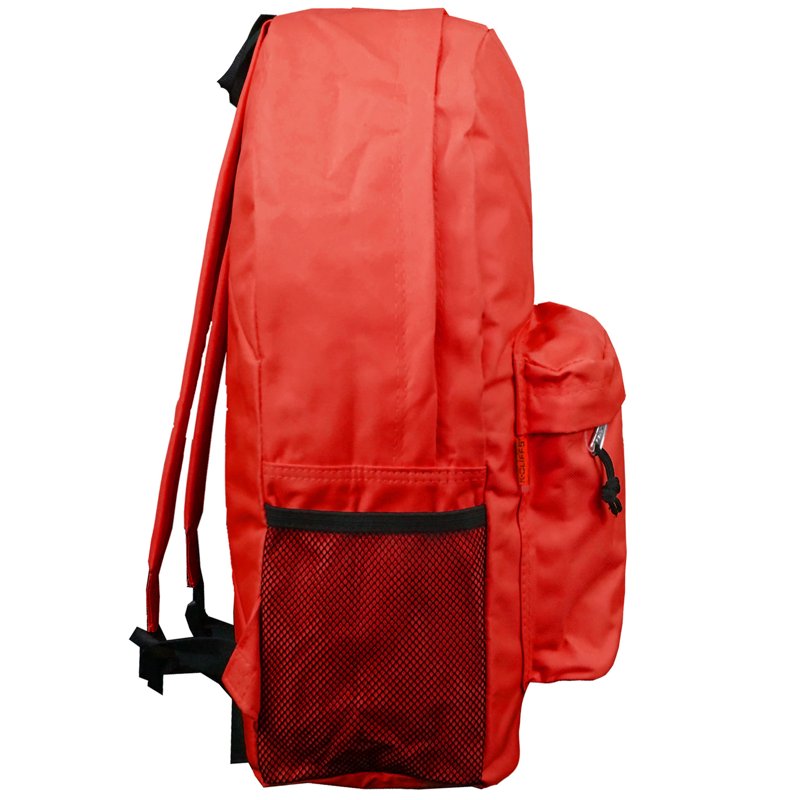 Unisex 18-Inch Padded School Backpack with Adjustable Shoulder Straps - Red
