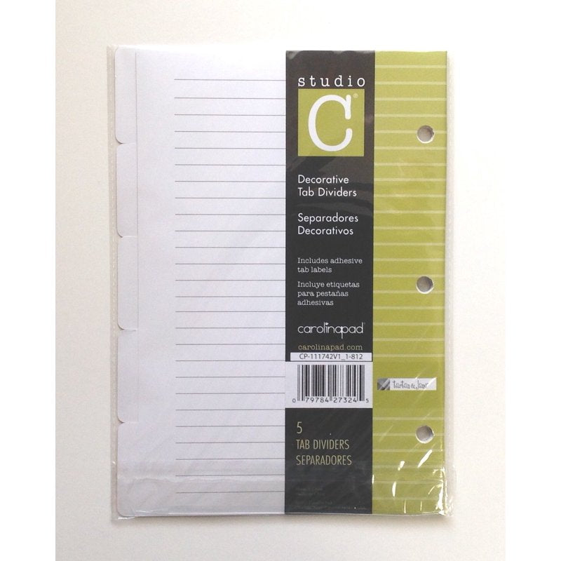 Office Binder Dividers with Colored Tabs - 5-Tab Set for 8.5x5.5 Inch Ring Binders