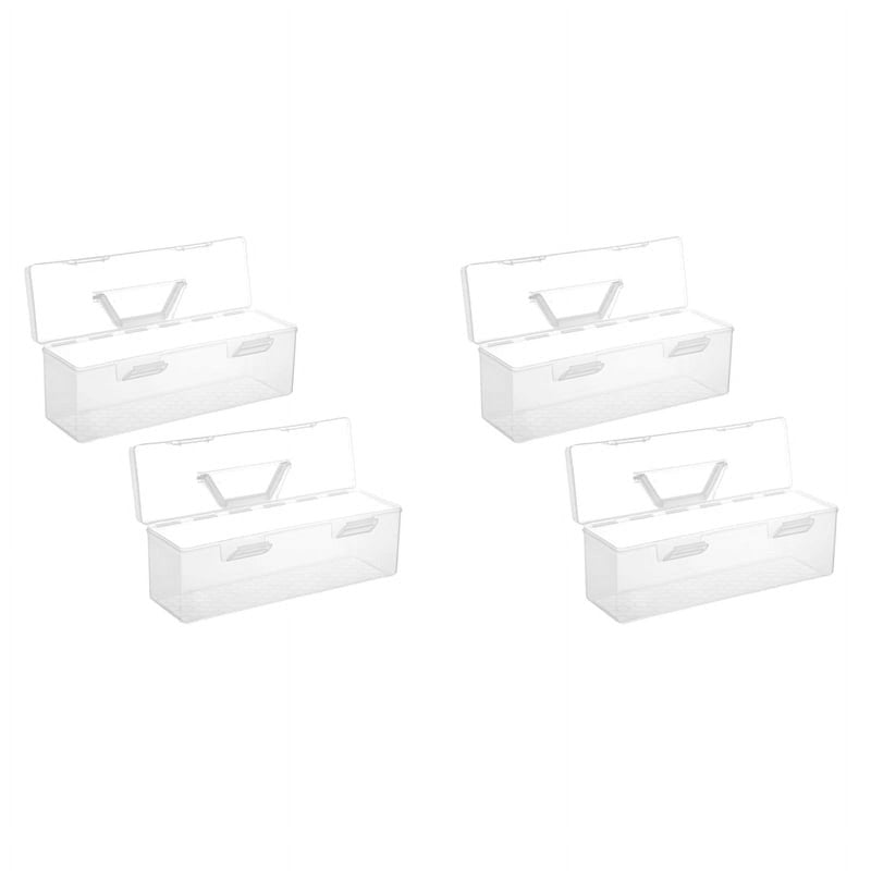 4-Pack Paint Storage Boxes with Handles, Acrylic & Craft Organizer Containers
