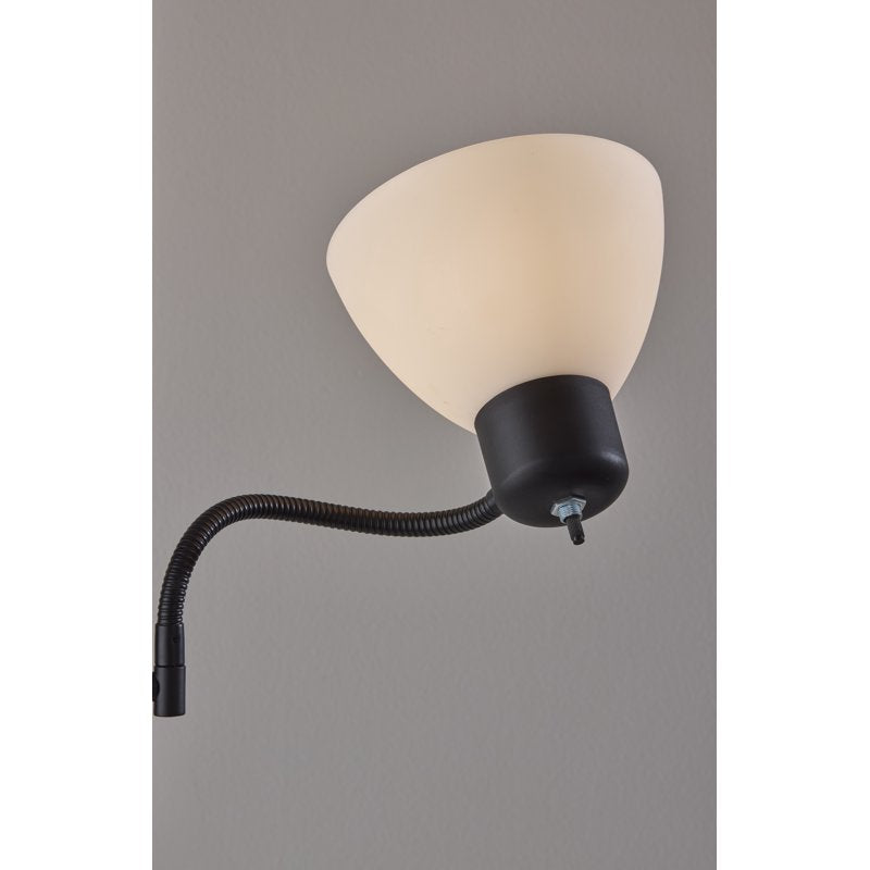 72-Inch Black Floor Lamp with Adjustable Reading Light - Modern Home Lighting