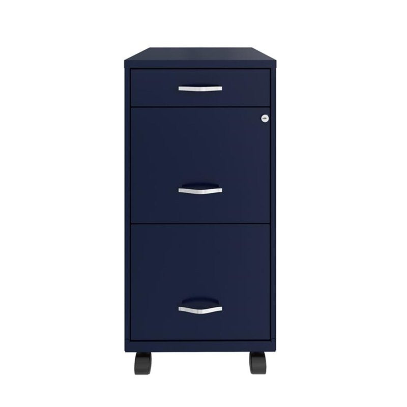 Modern Metal Filing Cabinet with 3 Drawers - Pre-Assembled, Multiple Colors