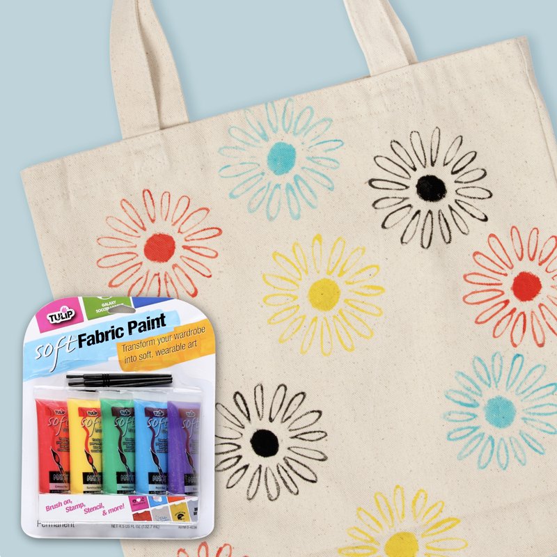 Fabric Paint Set with 5 Colors & 3 Brushes - Washable & Soft Finish