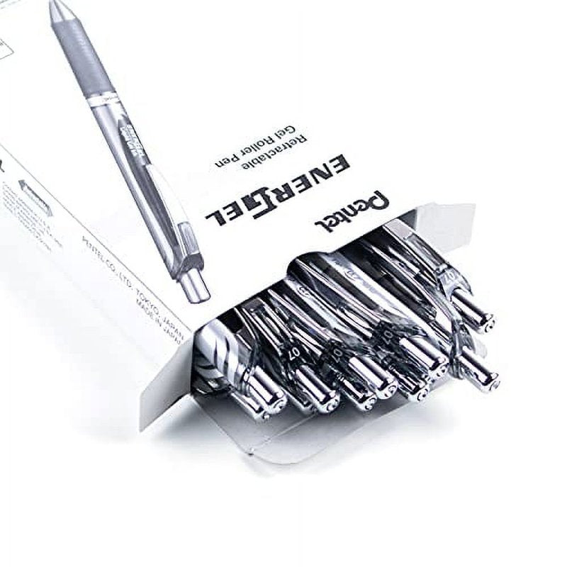 Gel Ink Pen 0.7mm Medium Line Gray Ink Retractable Pen Box of 12