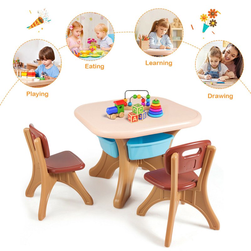 Kids Activity Table and Chair Set with Storage - Toddler Furniture