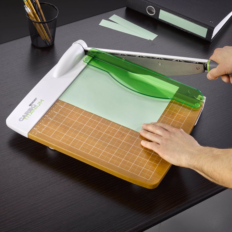 12-Inch Guillotine Paper Trimmer with Safety Guard and Soft Handle