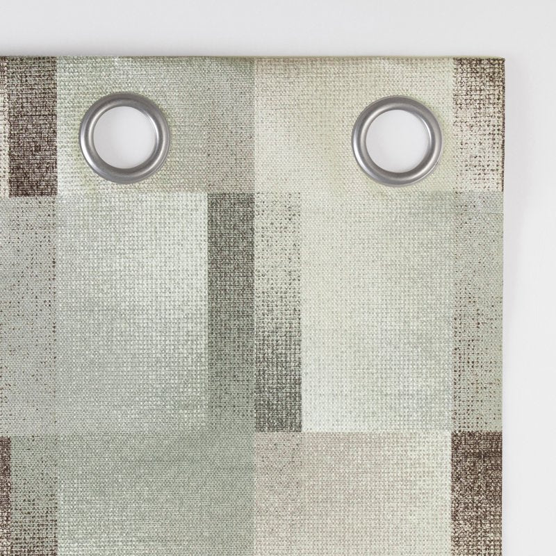 Blackout Geometric Curtain Panel - Energy Efficient Window Drape, Sage Green