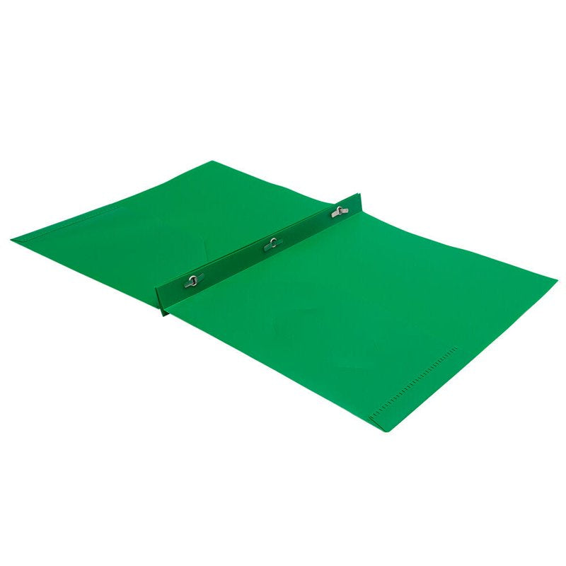 2 Pocket Plastic Folder with Metal Prongs - Green, 3 Pack