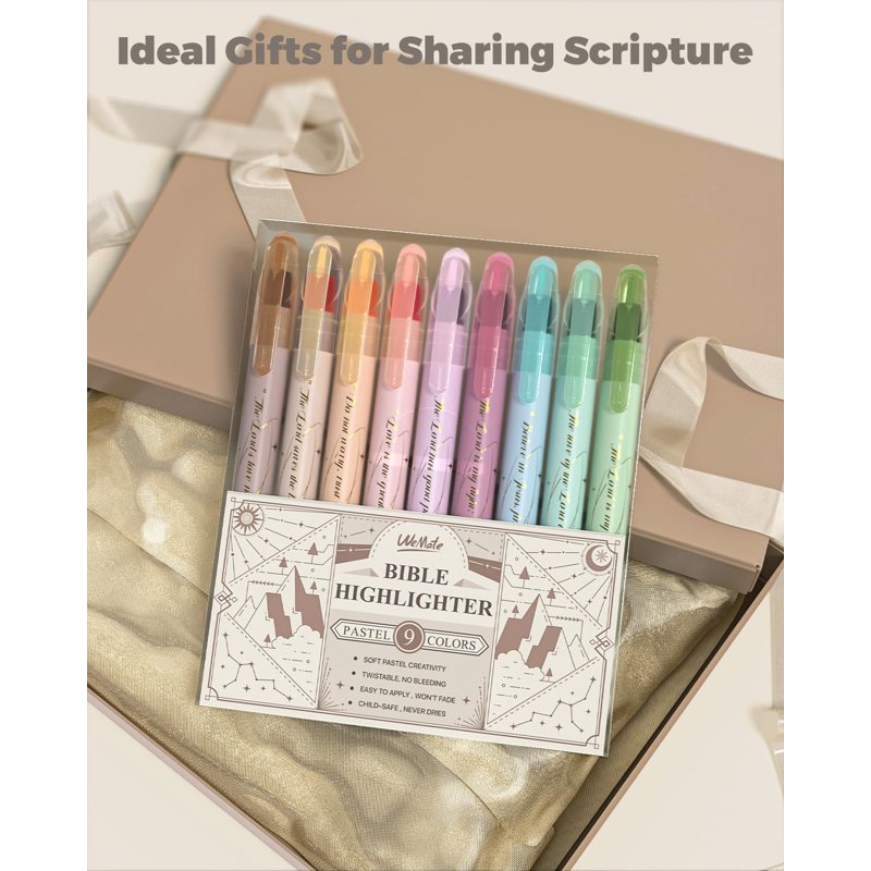 Bible Highlighters Set No Bleed 9 Colors Gel Highlighters for Scripture Study