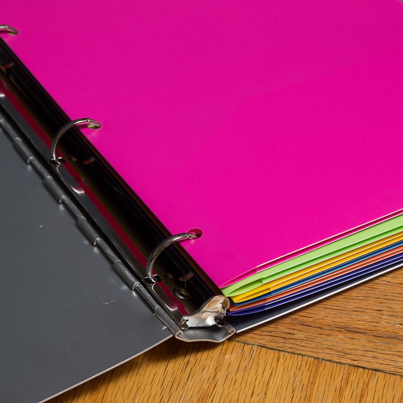 Heavy Duty Plastic 3-Hole Punch Folders with Pockets - 6 Pack