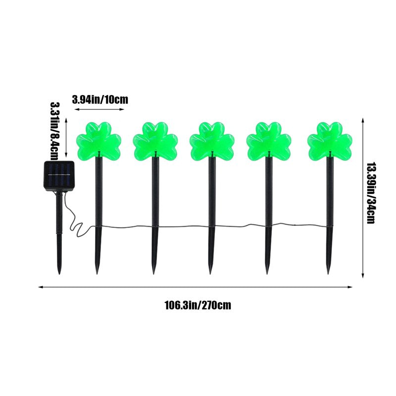 Outdoor St Patrick's Day Solar Pathway Lights - Lucky Sign Garden Decor
