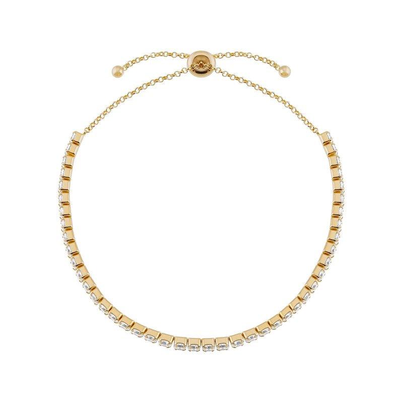 Sterling Silver Cubic Zirconia Tennis Bracelet 14K Gold-Plated 10 Inch