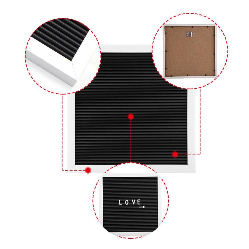 Message Letter Board - 25cm Square Felt Sign with Changeable Letters & Numbers for Home & Room Decor