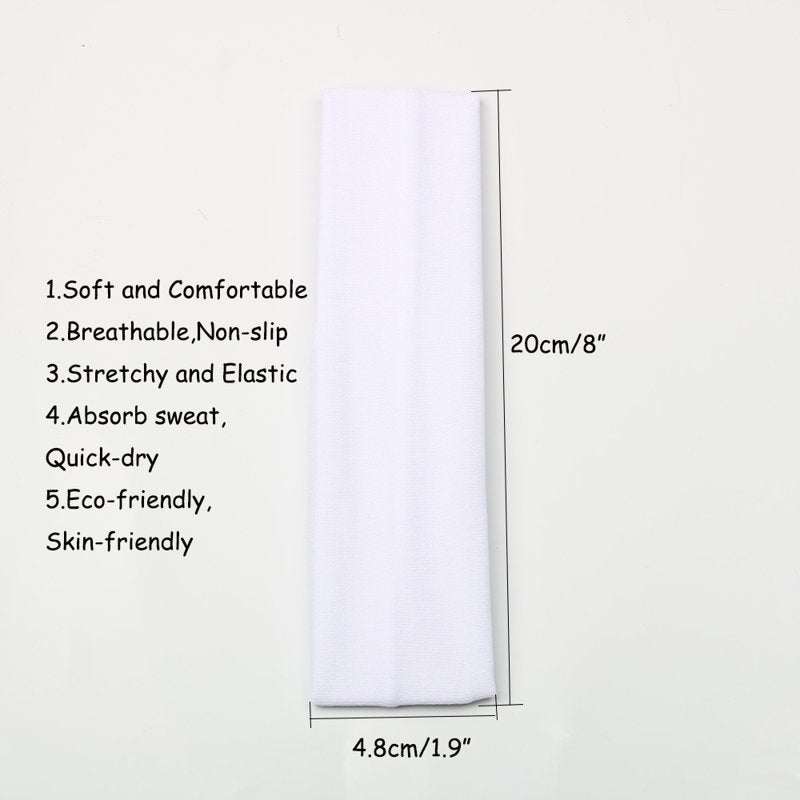Sport Yoga Headbands 14-Pack | Elastic Sweatbands for Women Men Girls