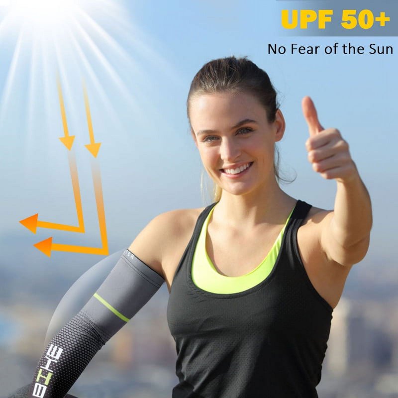 UV Sun Protection Cooling Arm Sleeves for Men Women Cycling Sports