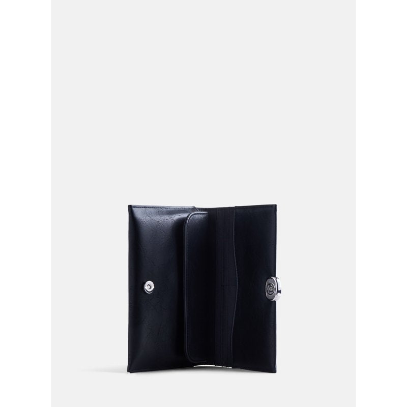 Women's Bifold Clutch Wallet with Card Slots and Snap Closure