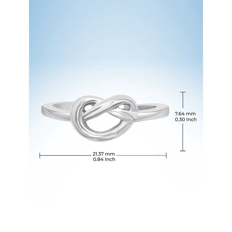 Sterling Silver Love Knot Friendship Ring for Women - Celtic Design, Dainty Promise Band