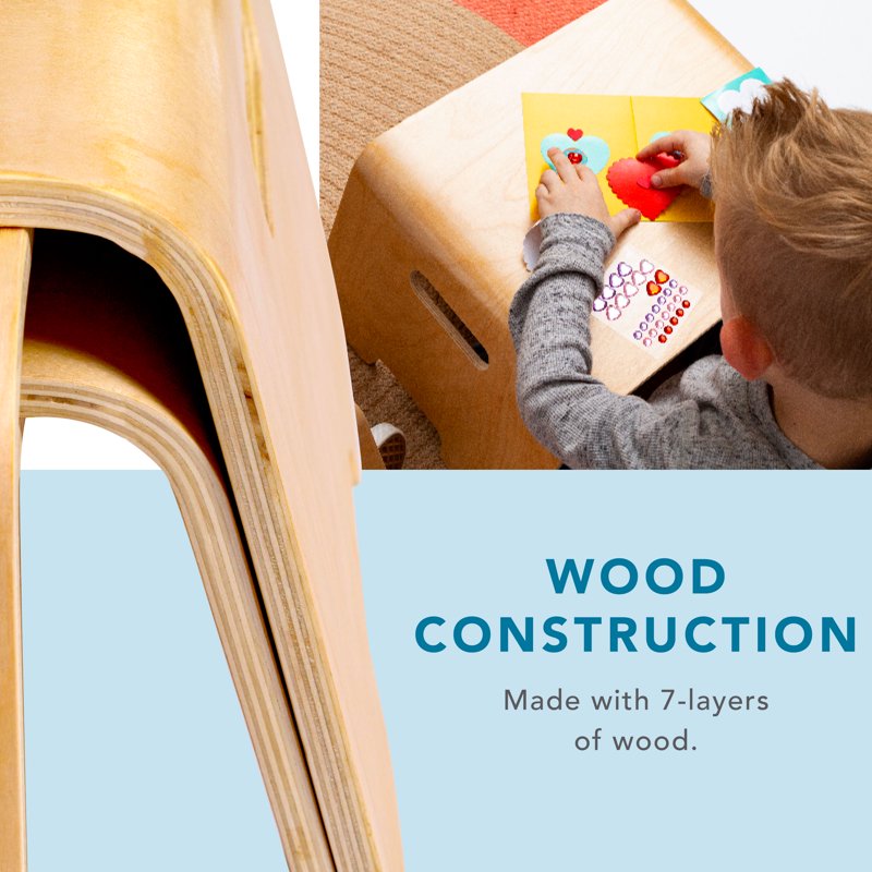 Floor Lap Desk for Kids - Natural Birch Wood, Portable, Safety Edges