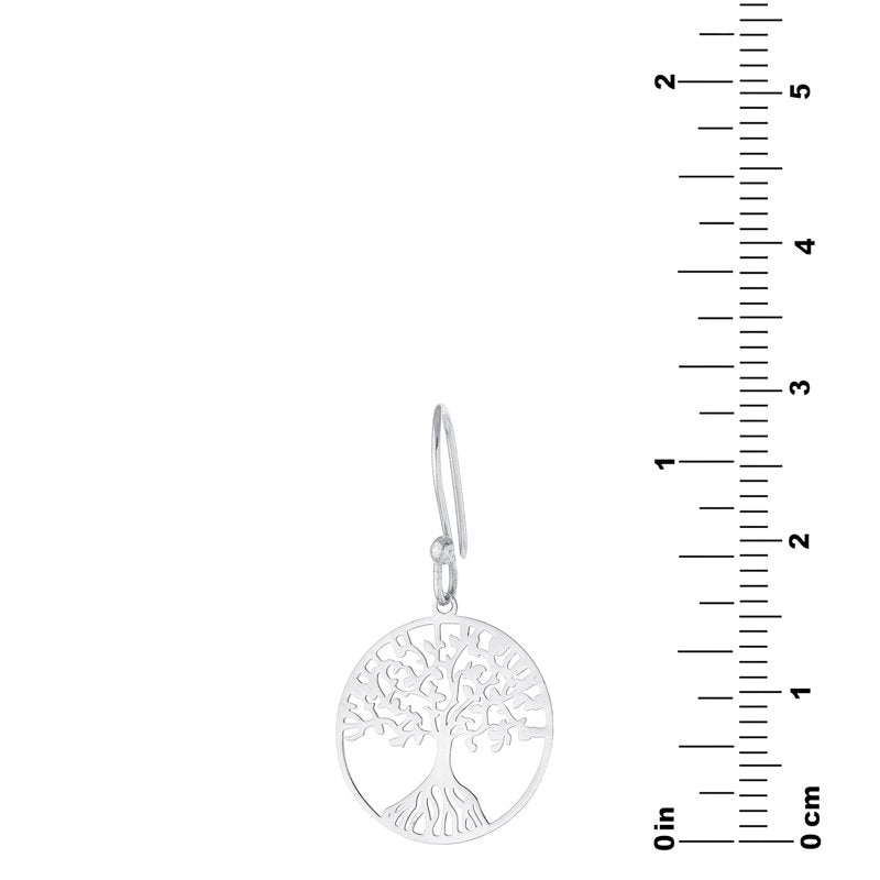 Sterling Silver Tree of Life Drop Earrings for Women - Handmade Jewelry