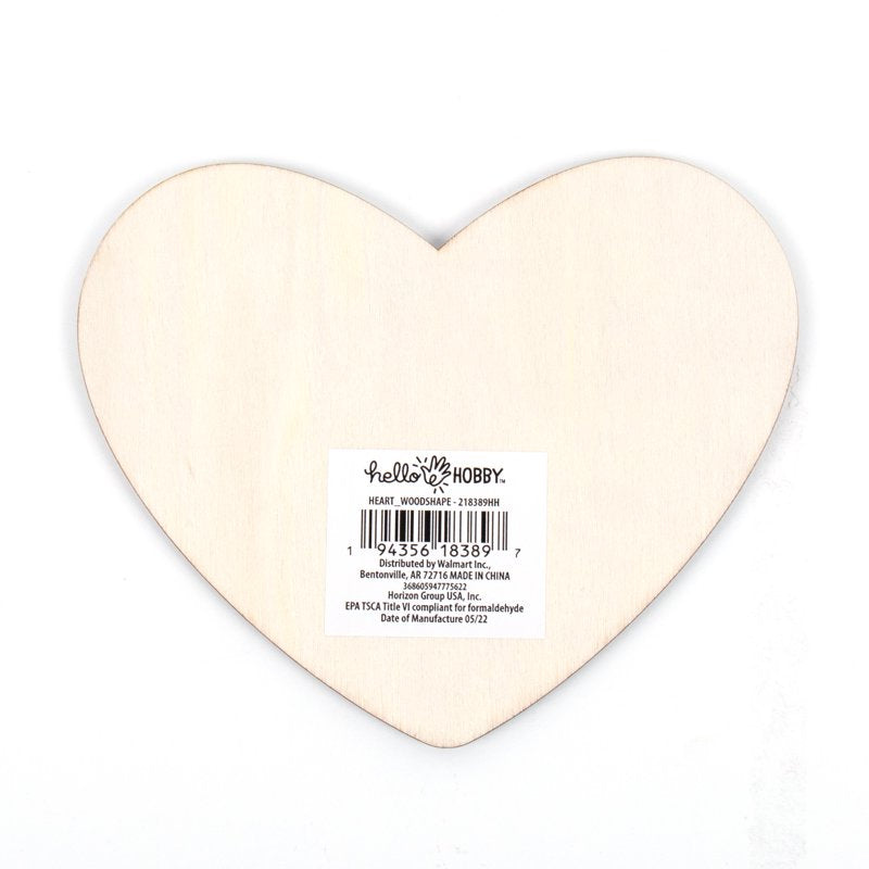 Wooden Heart Shape Craft Embellishment - 5 Pack for DIY Decor & Projects