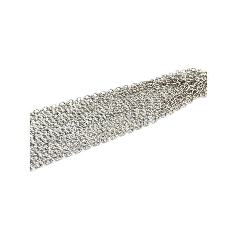 Jewelry Making Silver Metal Oval Cable Chain 100 Inches - 3 Pack