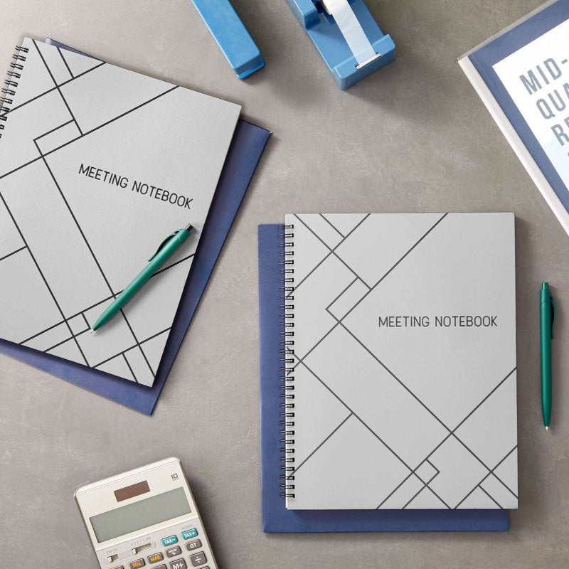 Spiral Notebook for Work - 8.5 x 11 Inches, Pack of 2, White Office Notepads