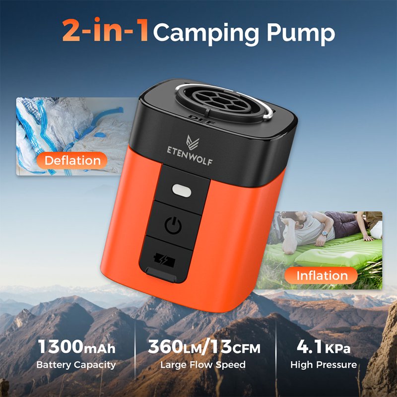 Electric Air Pump for Inflatable Pools, Air Mattresses & Sleeping Pads - Portable, Fast Inflation