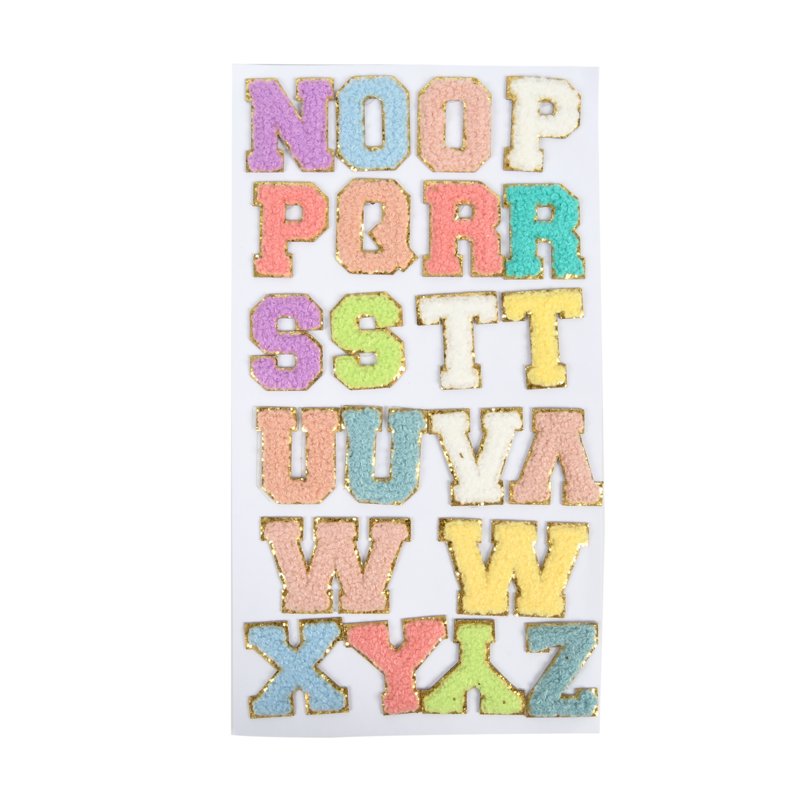 Multicolor Adhesive Alphabet Letter Patches Set - 46 Pieces for Crafts and Personalization