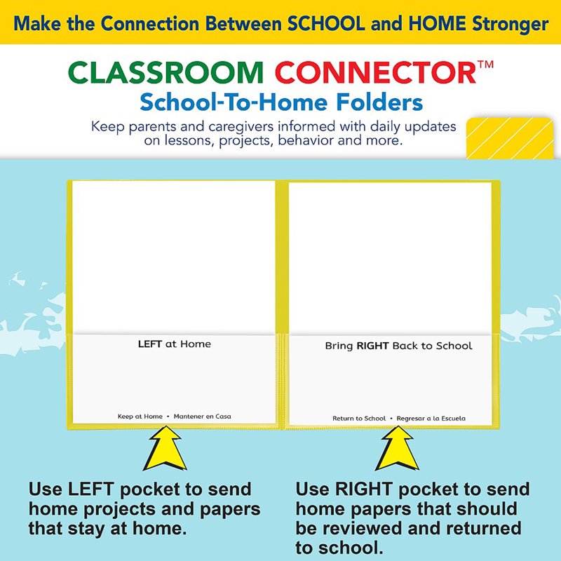 Classroom Connector Folders Set of 25 - School to Home Organization