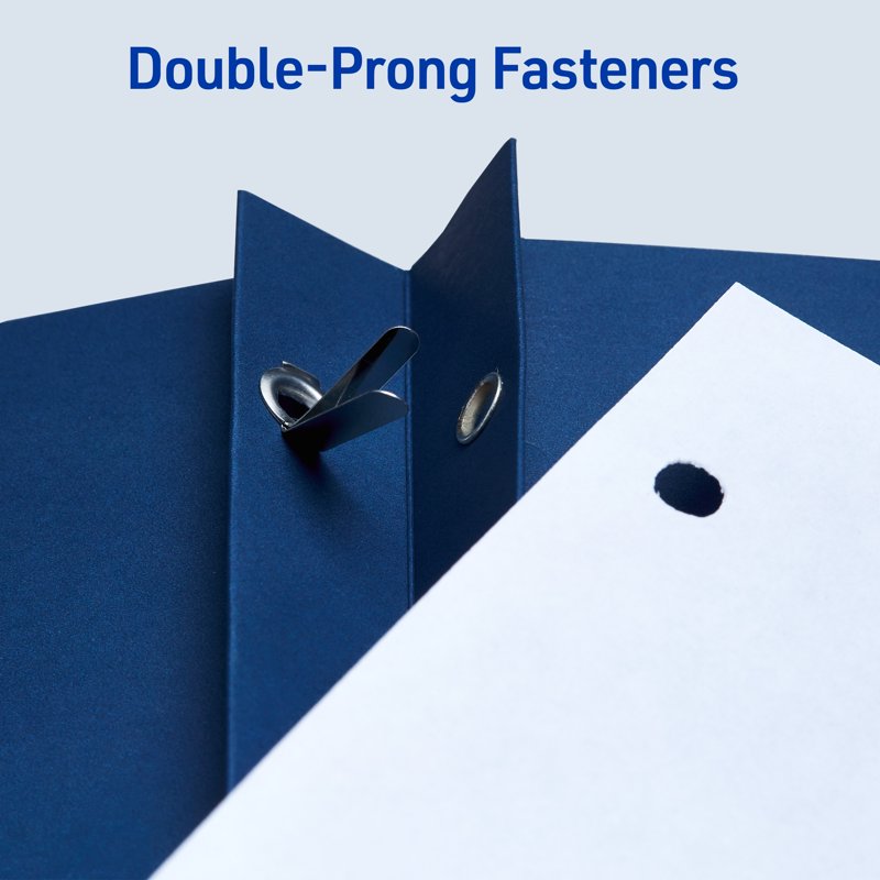 Blue Two Pocket Folders with 3 Prong Fasteners - Pack of 25