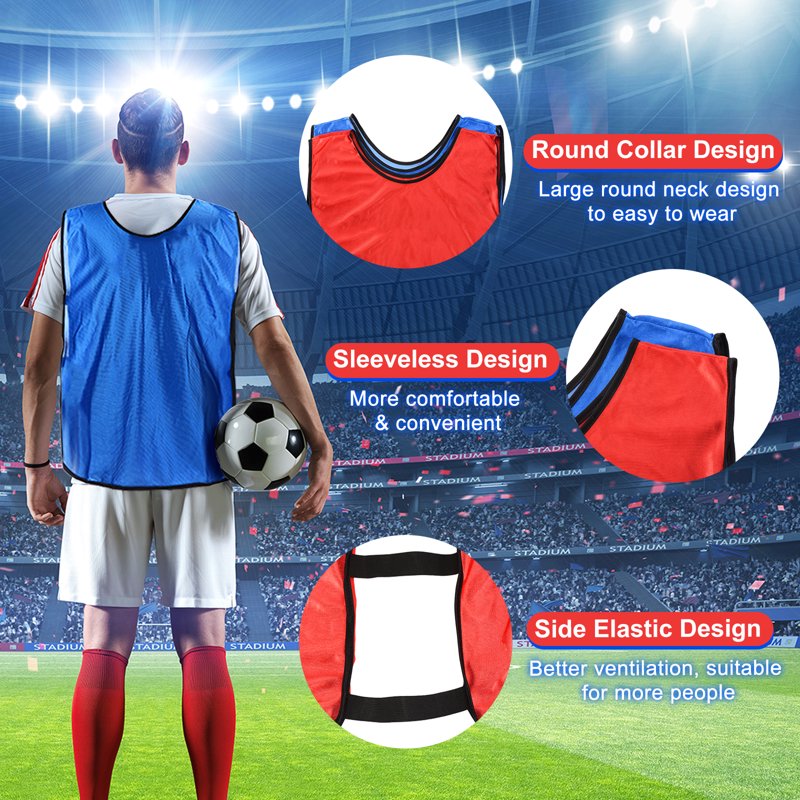 Youth Soccer Pinnies Training Vests - Lightweight Team Jerseys for Practice