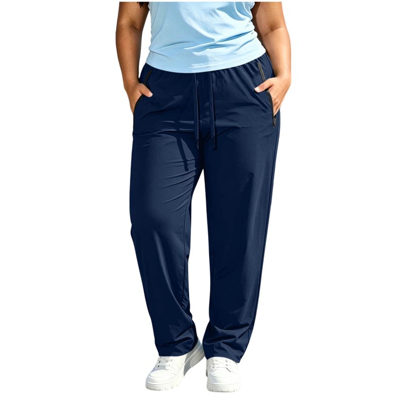 Plus Size Workout Joggers for Women Lightweight Athletic Pants with Zipper Pockets