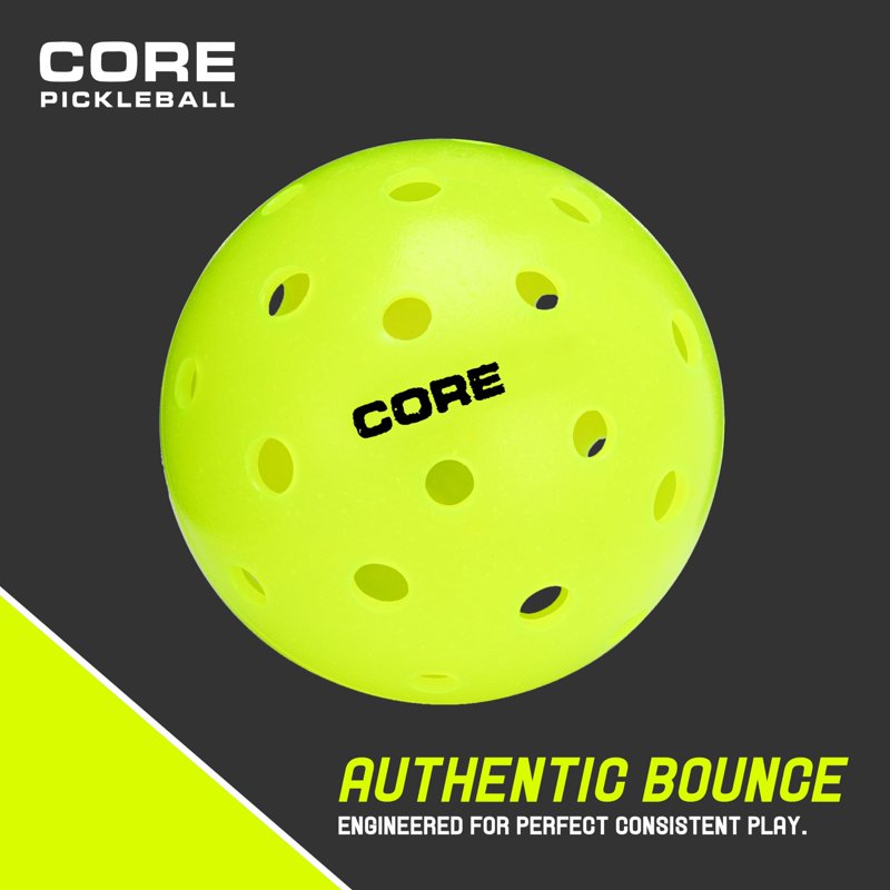 CORE Pickleball Balls – Outdoor/Indoor Polypropylene, 3-Pack