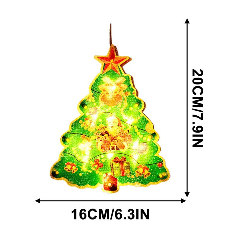 Battery Operated Christmas Window Hanging Lights with Suction Cups - Indoor Holiday Decor