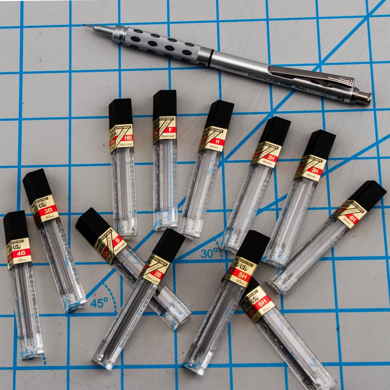 HB Pencil Lead Refills .5mm 12-Pack for Drawing & Writing - Long-Lasting
