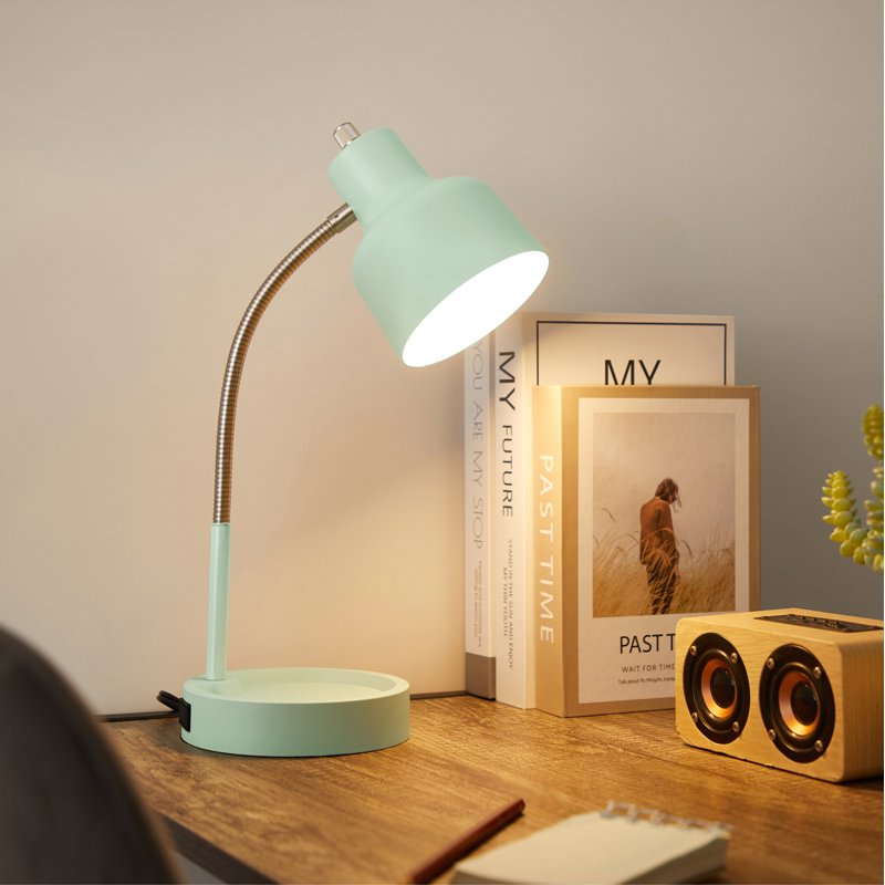 LED Desk Lamp with Catch-All Base and AC Outlet - Adjustable, Energy-Efficient Lighting