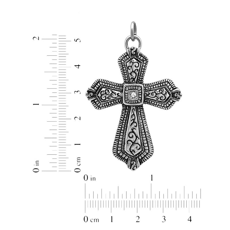 Women's Stainless Steel Cross Pendant with 18-inch Rolo Chain - Hypoallergenic Jewelry
