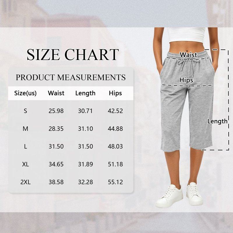 Women's Summer Cropped Capris with Pockets and Drawstring Waist