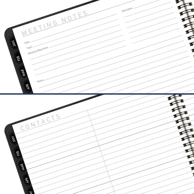 Large 2026 Monthly Planner - Charcoal Cover, 9 x 11 Weekly and Monthly Layouts