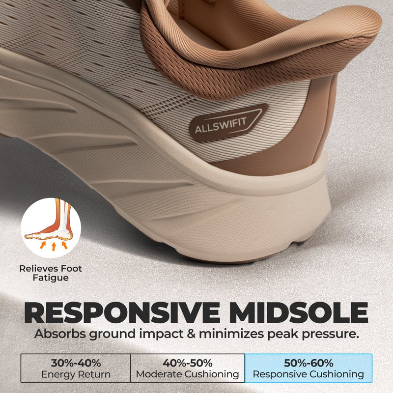 Women's Slip-On Walking Shoes - Supportive Non-Slip Breathable Sneakers