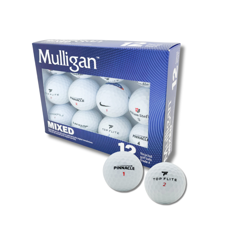 Recycled White Golf Balls 12-Pack - Mixed Brands for Practice & Play