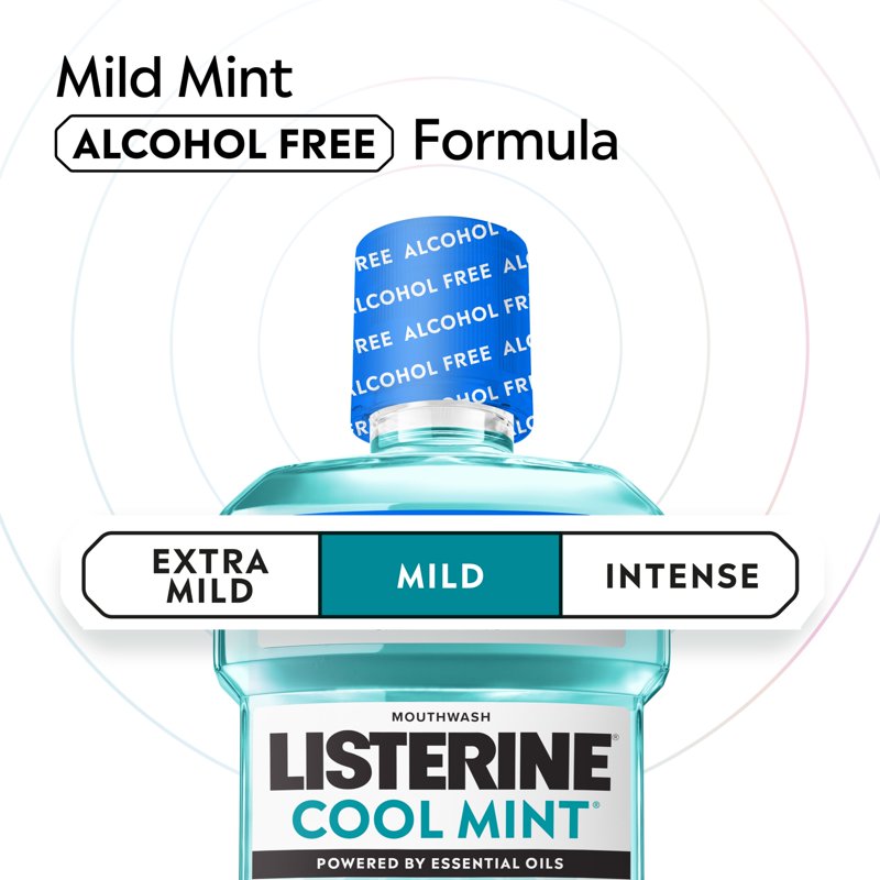 Alcohol-Free Mint Mouthwash - Deep Cleansing, Bad Breath Relief, 500mL, Pack of 6