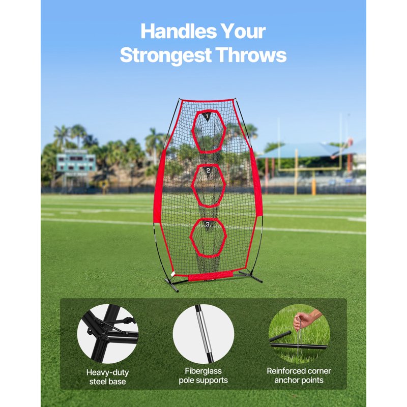 Football Training Net with Targets - 8x4 Inch Practice Passing Net for Quarterback Drills