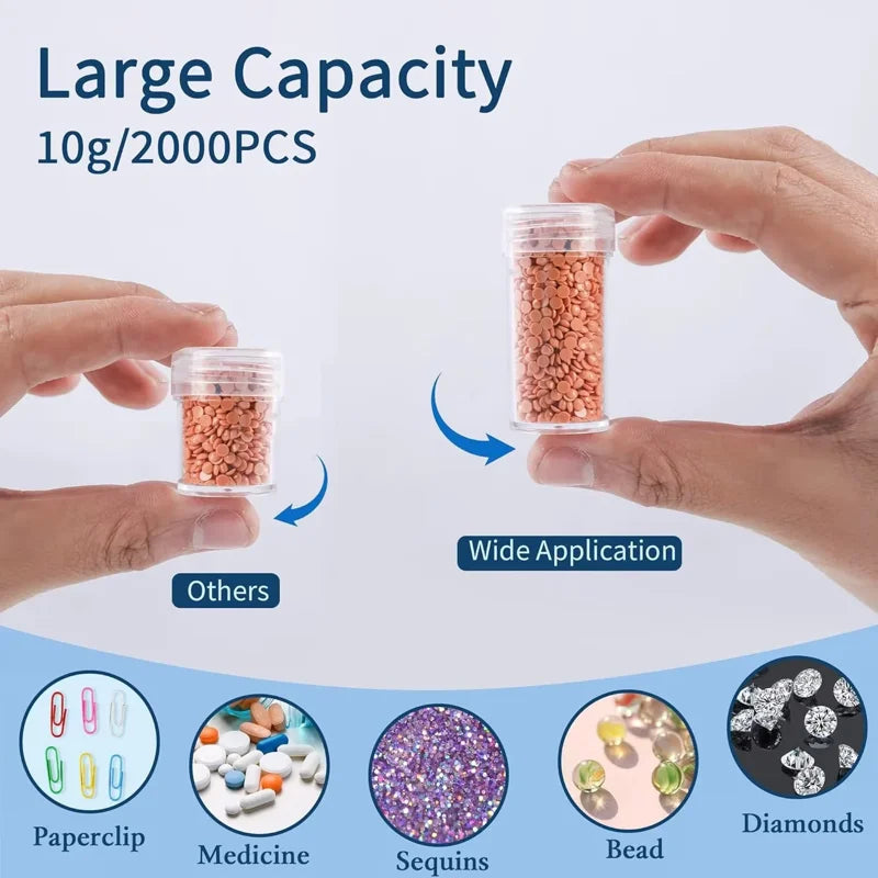 Diamond Painting Storage Box with 30 Jars & Portable Organizer - Leak-Proof Craft Case