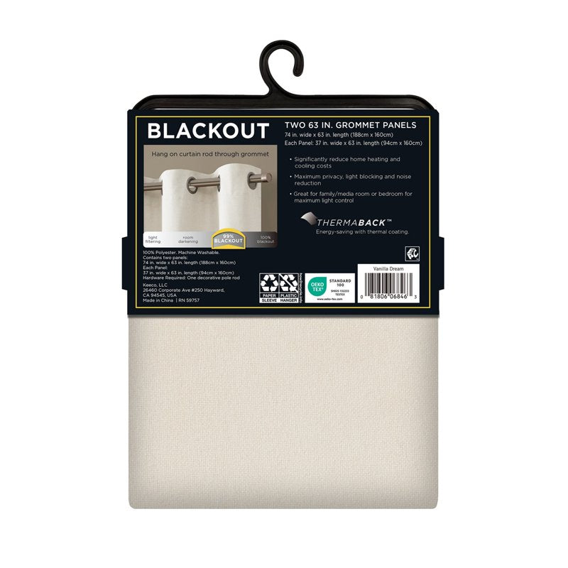 Blackout Curtains Set of 2 - Room Darkening Window Drapes for Bedroom & Living Room