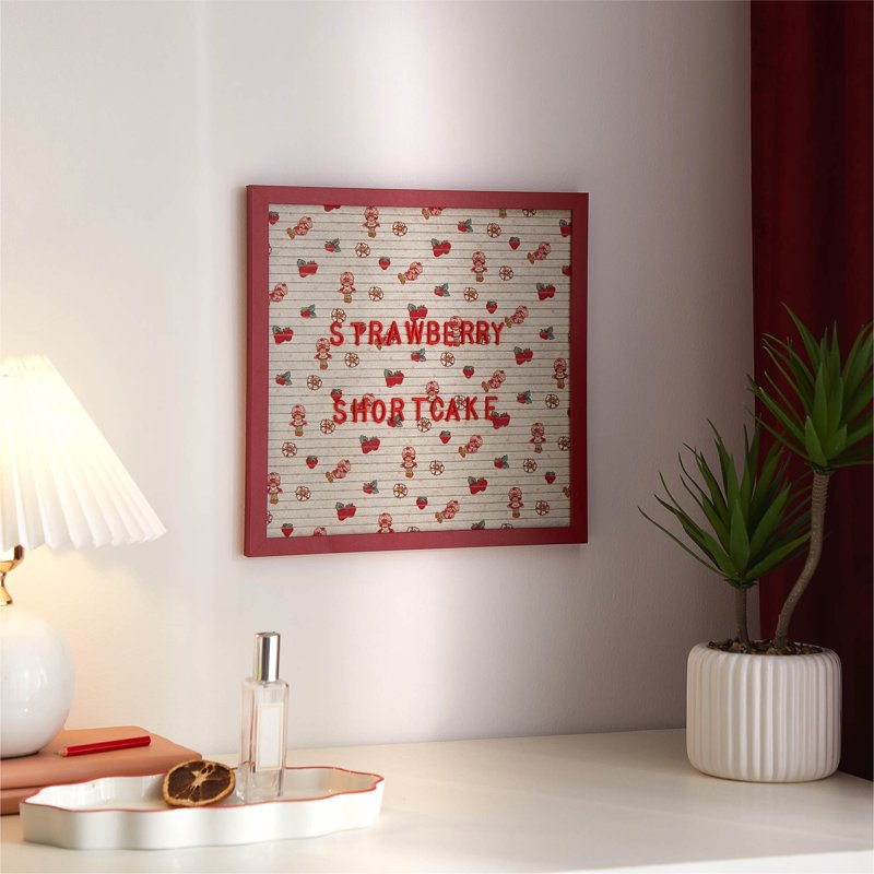 Strawberry Shortcake 12x12 Letter Board - Beige/Pink Design for Kids & Teens