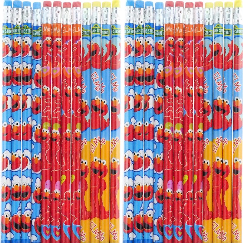 Licensed Sesame Street Elmo Party Favors - 24 Wooden Pencils Pack