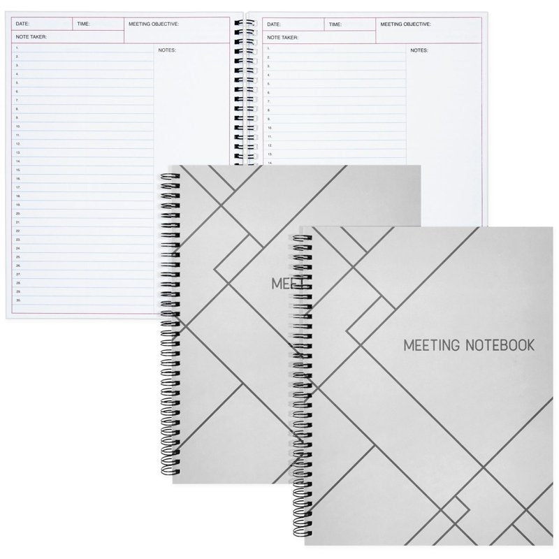 Spiral Notebook for Work - 8.5 x 11 Inches, Pack of 2, White Office Notepads