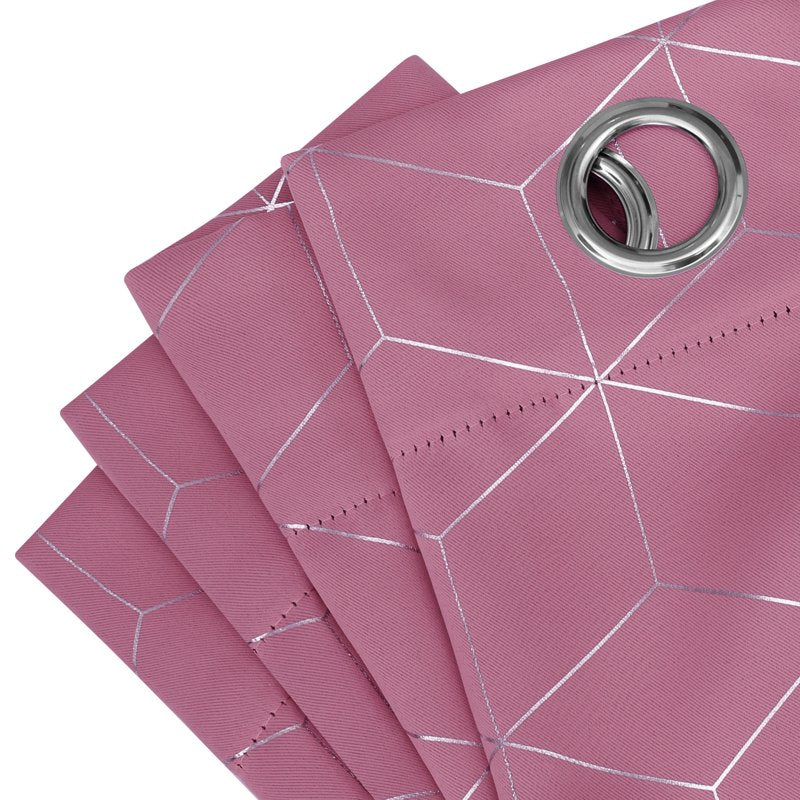 Blackout Curtains for Bedroom Light Pink 52x95 Inch Modern Geometric Drapes